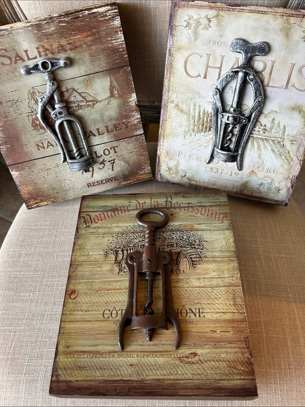 Vintage Wood  Corkscrew Wall Decor